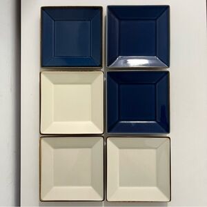 Pottery Barn Asian Square Plates Set of 6